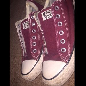 Maroon / White Converse sneakers